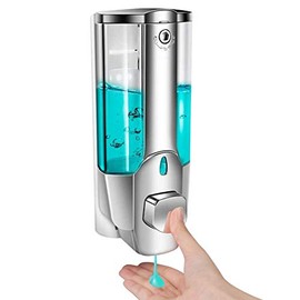 Soap Dispenser Wall Mount, 350ml/12oz Hand Liquid Shampoo Shower Gel Dispenser with Lock Manual Commercial Lotion Container for Bathroom Kitchen Office