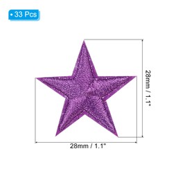 PATIKIL Iron-on Patches, 33 Pack 5 Star Sew Embroidered Patches Appliques Embellishments for Clothing Jackets Hat Backpack Repairing Decorations, Purple