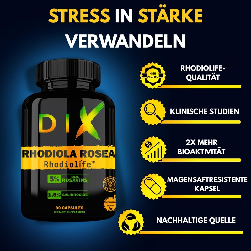 Rhodiola Rosea, 2 x more active ingredients, 5% rosavine +