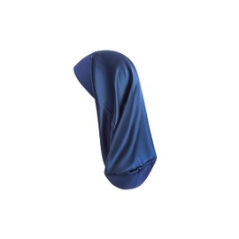 Desmend 19 Momme Silk Bonnet for Sleeping, Protects Hair, Suitable for Shoulder Length Hair, Short and Curly Hair, darkblue