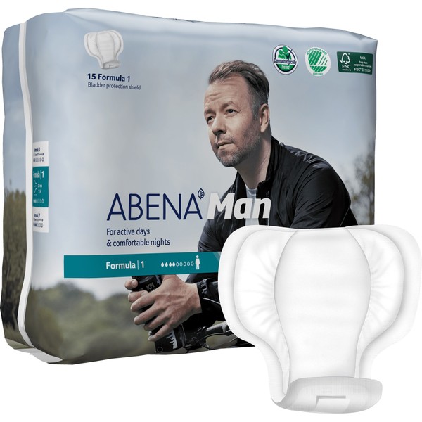 Abena Man Formule 1 pour incontinence légère, absorption 450 ml, lot de 15