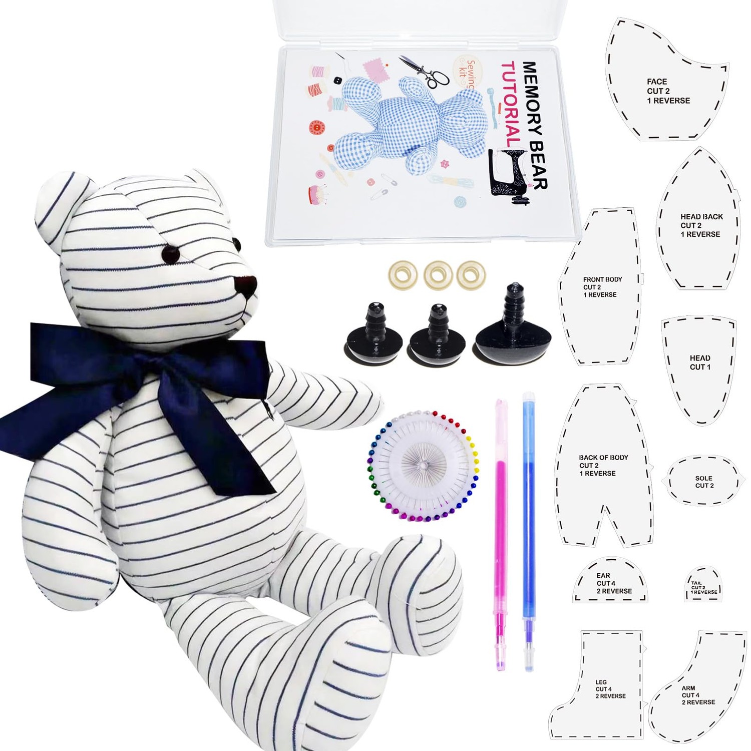 Topapfo Large 17 Inch Memory Bear Templates Patterns with Tutorials ...