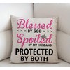 Swono Blessed by God Spoiled by My Husband Cotton Burlap