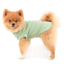 PAIDEFUL Dog Shirts for Small Medium Dogs Cats Boys Girls Plain Soft Cotton Vest T-Shirts Summer Sleeveless Breathable Tee Puppy Chihuahua Yorkie Clothing Pet Green S