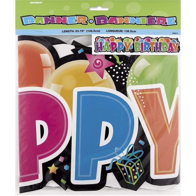 Happy Birthday Giant Jointed Banner - 4.5 ft - Premium