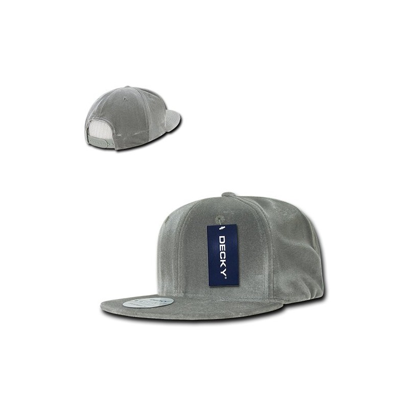 DECKY Velvet Snapback Cap, Grey