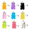 Juland Pack of 45 Resin Rubber Bear Pendants, Colourful Bears,