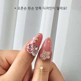 Flower ending handmade nail tip - Square / 플라워 엔딩 수제네일팁 - 스퀘어