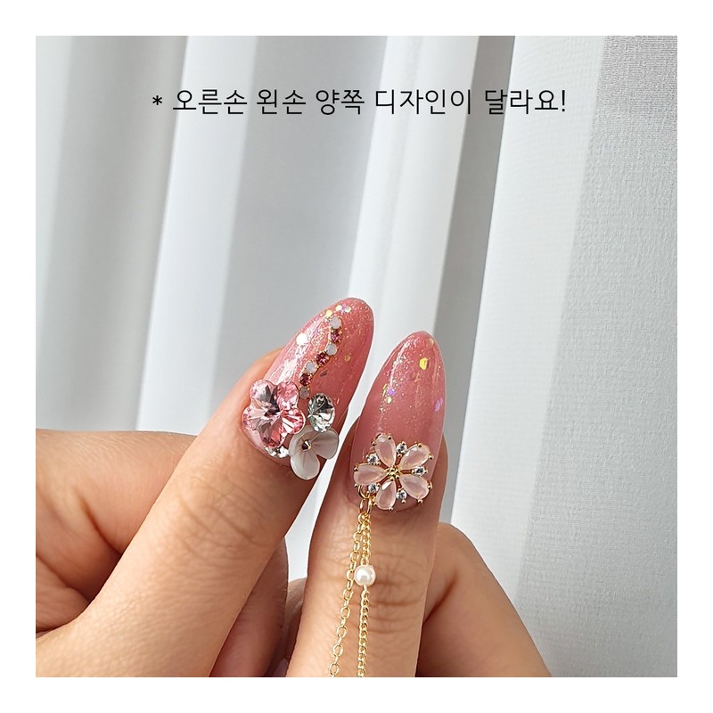 Flower ending handmade nail tip - Square / 플라워 엔딩