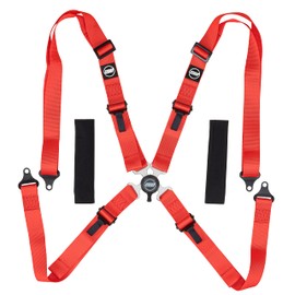 OpenWheeler Racing and Flight Simulation Cockpit Four Point Harness. Virtual Reality add-on. Red