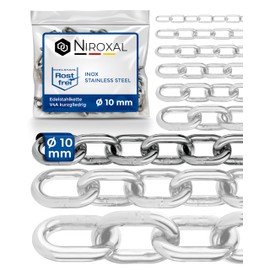25-cm = 0,25-Meter 10-mm Thick Stainless Steel Chain V4A Short-Linked from NietFullThings on Piece Anchor Chain DIN 5685 DIN 766 0,25-m