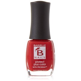 Barielle Protect Plus Color Nail Polish - Dinner at 8, A Plum Red Rose Nail Color with Prosina .45 ounces