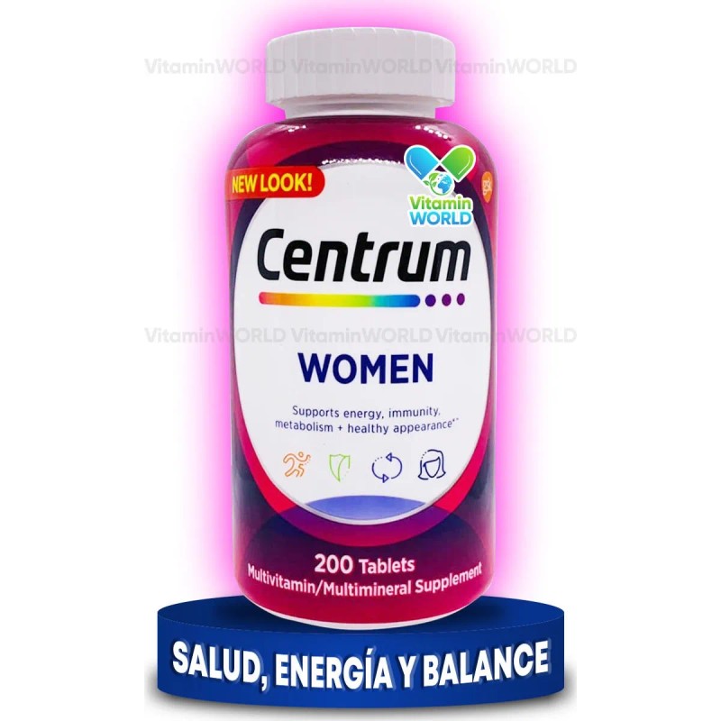 Centrum Tableta Multivitamnica para Mujeres, Suplemento MultivitamnicoMultimineral con Hierro, Vitamina