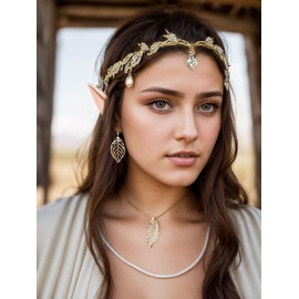 LaVenty Luxury Elf Earrings for Women Elf Ear Clips Women's Elf Crown Ears Fairy Costume Party Cosplay Costume, Plastic
