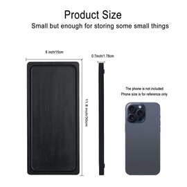 Bamboo Vanity Tray, Bathroom Sink Vanity Trays Bathroom Counter Tray for Organizing and Decor Display Toilet Tank Top Tray Bamboo Tray Rack Black Table Tray Rack 11.8 x 6 x 0.7 inch