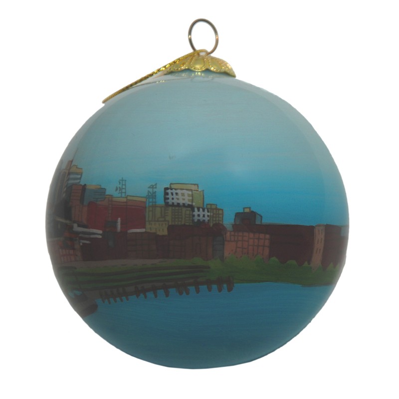 Blown Glass Christmas Ornament | Nashville, Tennessee Skyline | Hand