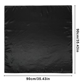 AWAYTR 35" Large Square Satin Head Scarf - Silk Hair Scarf Square Hair Bandanas Large Scarf Sleeping Head Wraps for Women (Black)