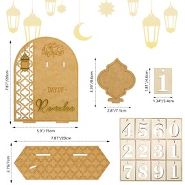 Ramadan Calendar, Ramadan Decorations for Home, Wooden Ramadan Advent Calendar, 30 Days Til Eid, Eid Gifts for Kids, Eid Decor for Family