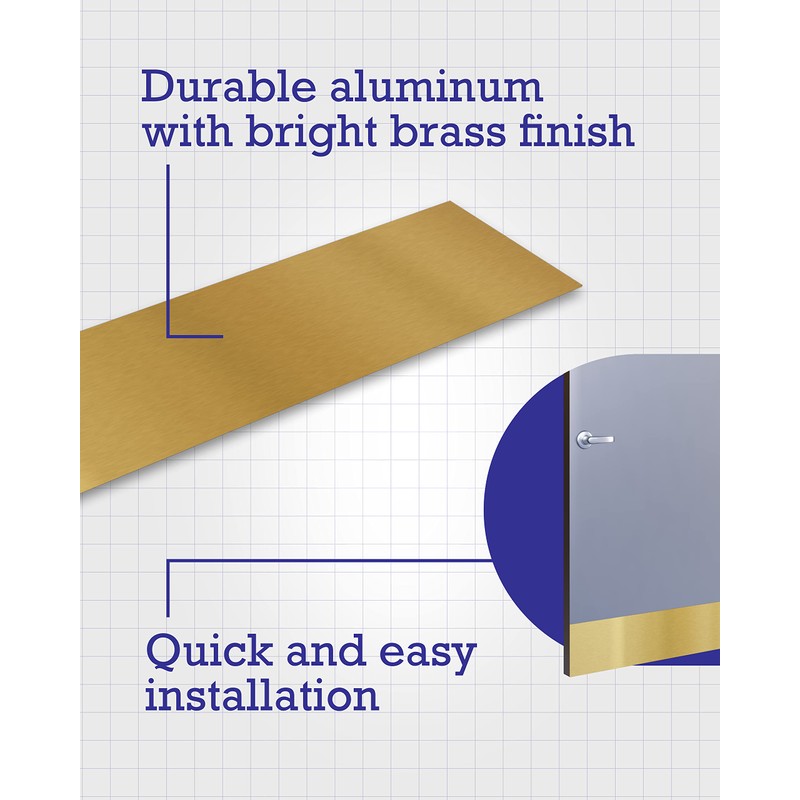 Hardware Essentials 852750 Magnetic Kick Plate-Aluminum-Bright Finish 8 x 34