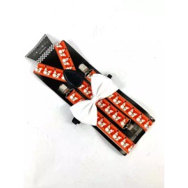 coool  White Bow Tie & Inappropriate Snowman Christmas Novelty Suspender