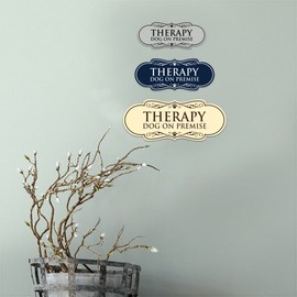 Motto Lita Designer Paws, Therapy Dog on Premise Sign (Blue) - Large