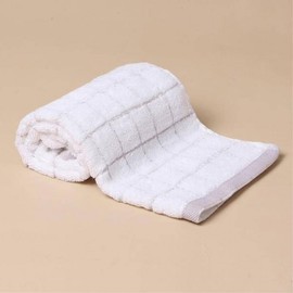 soft cotton plaid Bath towel (white)