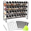SWOMMOLY Spice Rack Organizer with 36 Empty Square Spice Jars,