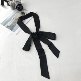 Czhotg Black Satin Ribbon Belt Long Chiffon Sash Waist Belt for Bridal Wedding Dress Belt Bridal Waist Belt Robe Replacement Formal Special Occasion Dresses Accessories for Women Girls Women's Belts
