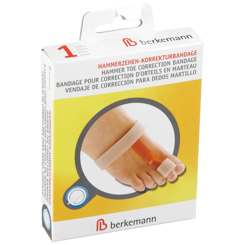 Berkemann Unisex Hammerzehen-korrekturbandage für die Nacht Zehenkappen, Mehrfarbig Beige Orange,