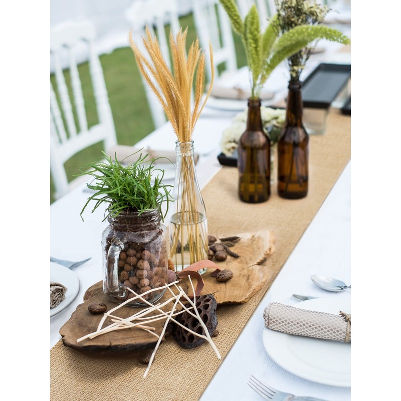 HEETA Jute Table Runner, 20 cm x 6 m, Natural