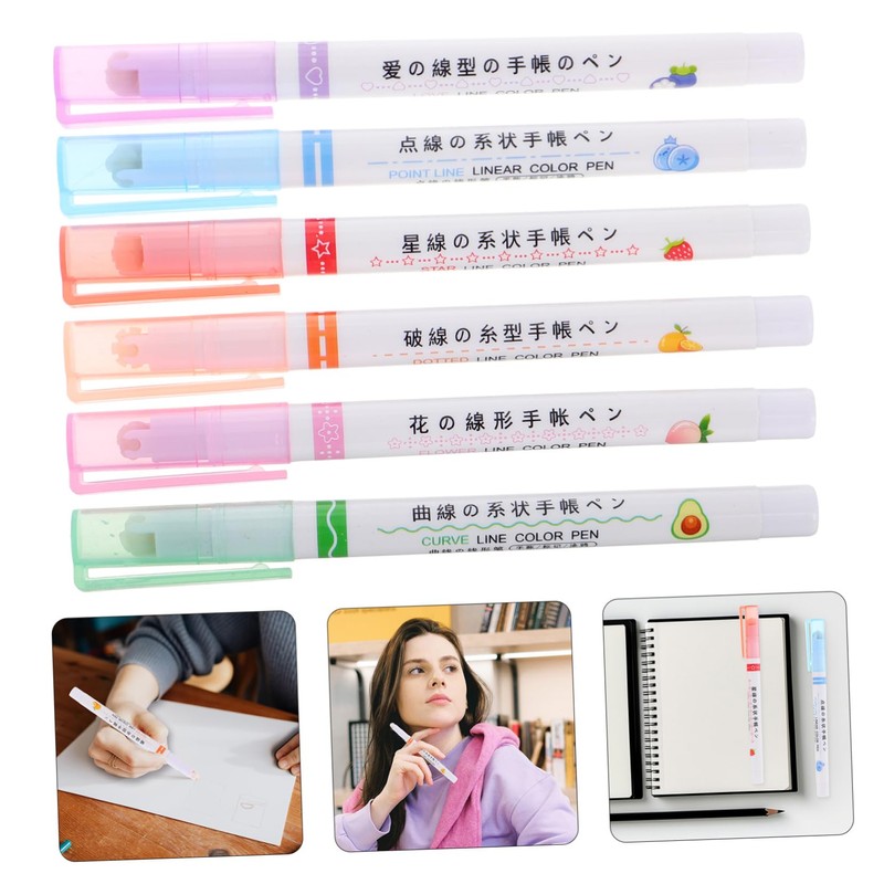 DOITOOL 6pcs Highlighters with Chisel Tip Ink and Smooth for