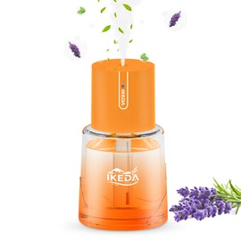 Ikeda Car Diffusers for Essential Oils,100ml Glass Car Essential Oil Diffuser, Smart Car Air Freshener with 3 Adjustable Modes, Auto On/Off & 300mAH Battery Operated Car Aroma Diffuser, Orange