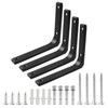 Cjueiom 4 Pcs 6 Inch Black Shelf Bracket, L Shaped