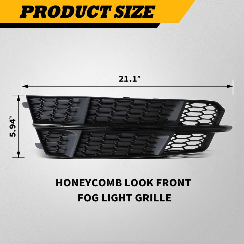 Jecoupoon Pair Fog Light Cover Compatible with S6 A6 Sedan
