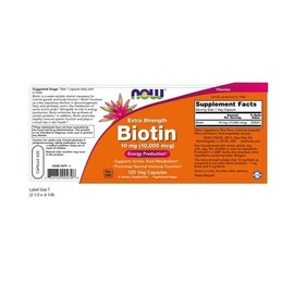 Now Biotin 10 mg (10000 mcg) Extra Strength 120 Vcaps