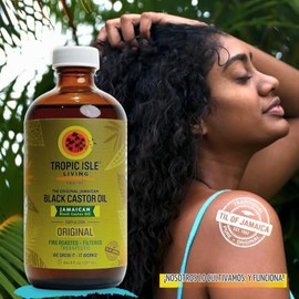 Tropic Isle Living Jamaican Black Castor Oil 8oz & Strong Roots Red Pimento Hair Growth Oil 4oz SET