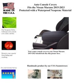 Auto Console Covers- fits The Nissan Murano 2015-2024 Center Console Armrest Cover Waterproof Neoprene Fabric -Brown