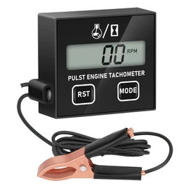 Linkstyle Small Engine Tachometer, Digital Tachometer Tach Gauge Reset Function Equipped with Clip, Inductive Hour Meter for 2 Stroke 4 Stroke Small Engine for Cropper Generator Lawn Mower RV