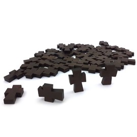 Sepkina 50 minni Wooden Crosses Rosary Cross Wooden Cross Necklace Pendant Crucifix Wood Cross Dark with Hole (Dark Brown)