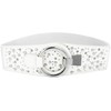 BlackButterfly Wide Elastic Stretch Retro Metal Interlock Buckle Belt (White,