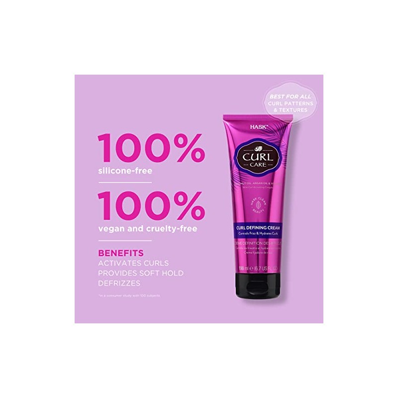 HASK, Crema Fijadora de Rizos, Controla el Frizz, Hidrata, Libre