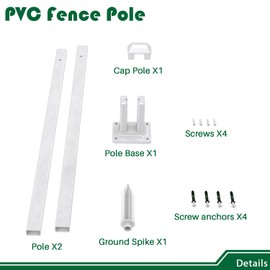 Goleray 32 Inch Post for Scallop Fence, PVC Fence Poles Vinyl Fence Post PVC Fence column Accessories for Yard, Animal Barrier, Backyard, Garden