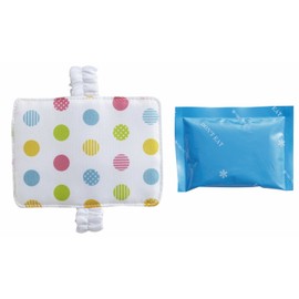 Torne P-3319 Ice Pack Case, Bento Box, Leisure, Shopping, Includes Ice Packs, 3.7 x 5.1 x 1.2 inches (9.5 x 13 x 3 cm), Colorful Dots