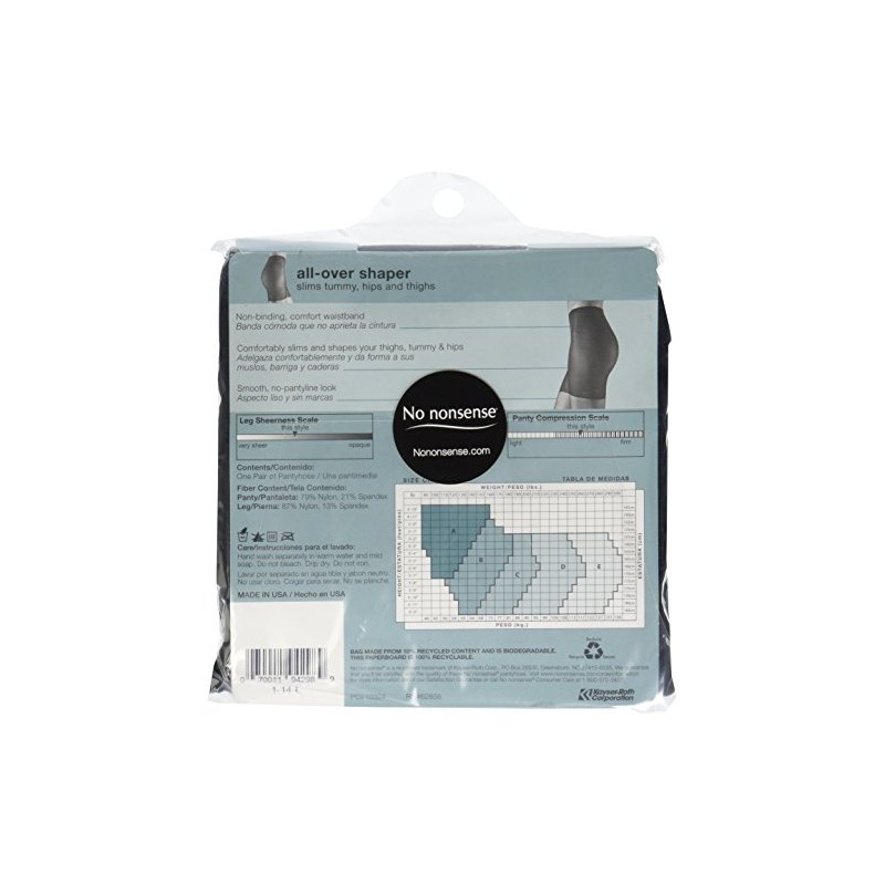 Great Shapes All Over Shaper Panty Hose, Midnight Black, D