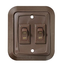 RV Designer Collection S655 Wall Plate Switch Double On/Off, Brown, 3.53 Inches x 3 Inches