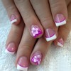 IMSOHOT Square Press on Nails Short Fake Nails with Flower