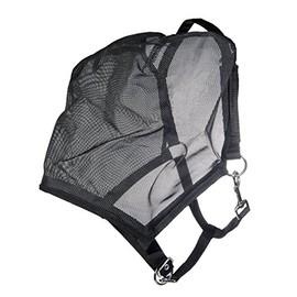 HKM Fly mask halter - Black, thoroughbred