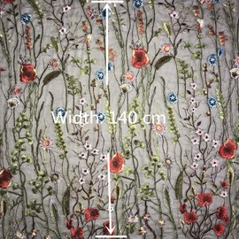 140CM Width Europe Seaweed Pattern Inelastic Embroidery Lace Trim,Curtain Tablecloth Slipcover Bridal DIY Clothing/Accessories.(1 Yard in one Package) (Black)