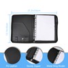 Laelr Zippered Portfolio 3 Ring Binder with 8 Pockes, Leather