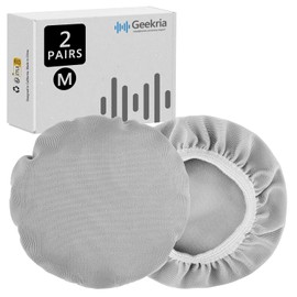 Geekria 2 Pares de Fundas de Auriculares Lavables de Tela Flexible para audífonos/Fundas de audífonos/Protectores de Almohadillas para Orejas para oídos,